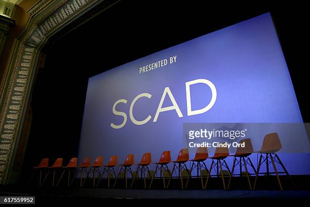 View of the stage at the Docs to Watch Panel during the 19th Annual Savannah Film Festival presented by SCAD on October 23, 2016 in Savannah, Georgia.