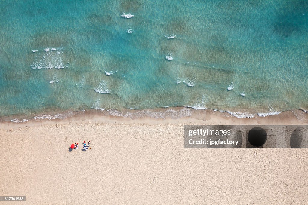 Aerial look of a beach