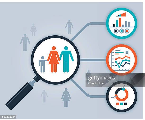 illustrations, cliparts, dessins animés et icônes de analyse et statistiques des personnes de données - signalisation au sol