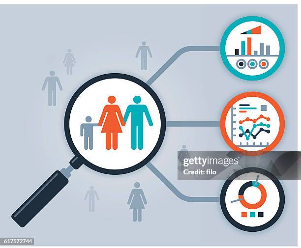 stockillustraties, clipart, cartoons en iconen met data people analytics and statistics - demografie