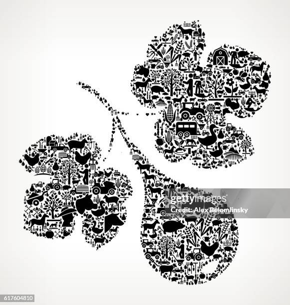 fig fruit farming and agriculture black icon pattern - figs stock illustrations