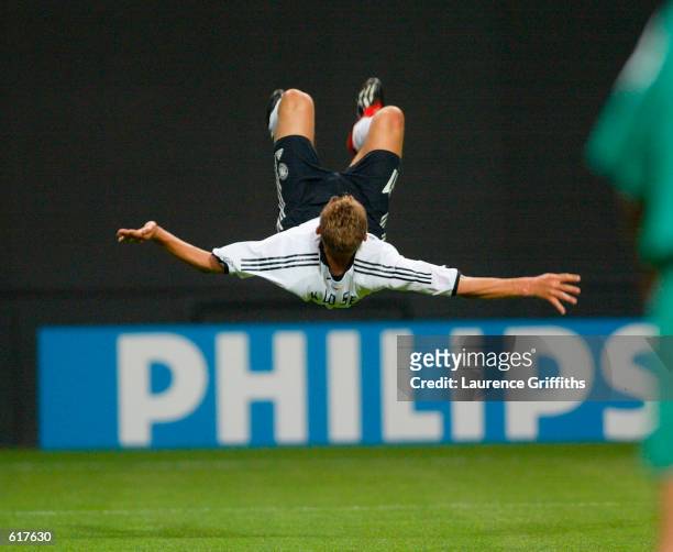 Miroslav Klose of Germany celebrates his second goal in the first half during the Germany v Saudi Arabia, Group E, World Cup Group Stage match played...