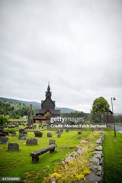 heddal stave church - summit view cemetery stock pictures, royalty-free photos & images