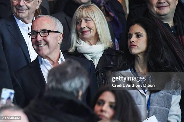 Marseille owner Frank McCourt, Monica McCourt, wife of Marseille owner Frank McCourt during the Ligue 1 match between Paris Saint Germain and...