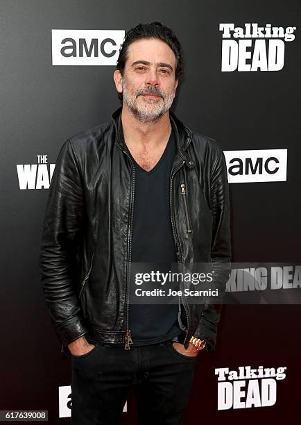 Actor Jeffrey Dean Morgan attends AMC presents "Talking Dead Live" for the premiere of "The Walking Dead" at Hollywood Forever on October 23, 2016 in...