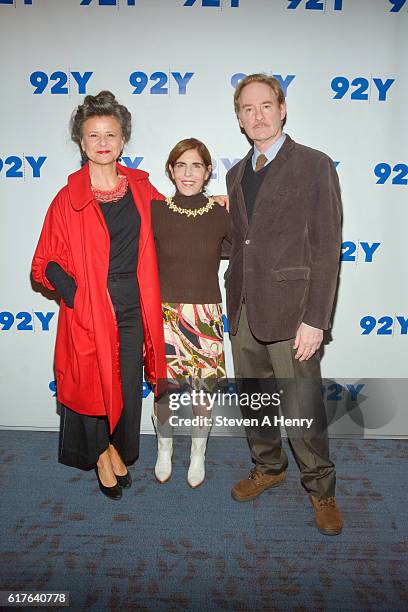 Tracey Ullman, Patricia Marx and Kevin Kline attend Tracey Ullman In Conversation With Patricia Marx at 92nd Street Y on October 23, 2016 in New York...