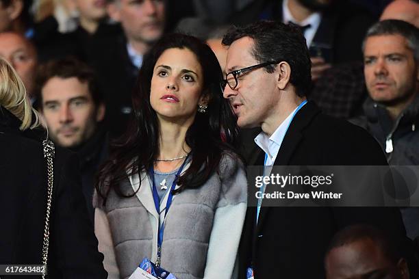 Monica McCourt, wife of Marseille owner Frank McCourt, and Marseille president Jacques Henri Eyraud during the Ligue 1 match between Paris Saint...