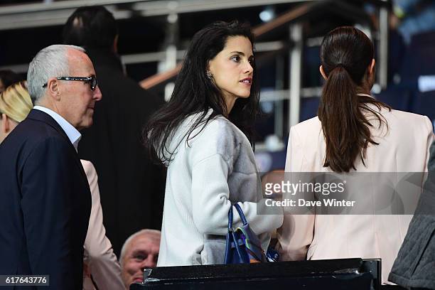 Monica McCourt, wife of Marseille owner Frank McCourt, during the Ligue 1 match between Paris Saint Germain and Marseille at Parc des Princes on...