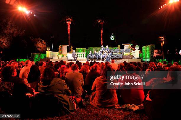 View of the audience at AMC presents "Talking Dead Live" for the premiere of "The Walking Dead" at Hollywood Forever on October 23, 2016 in...