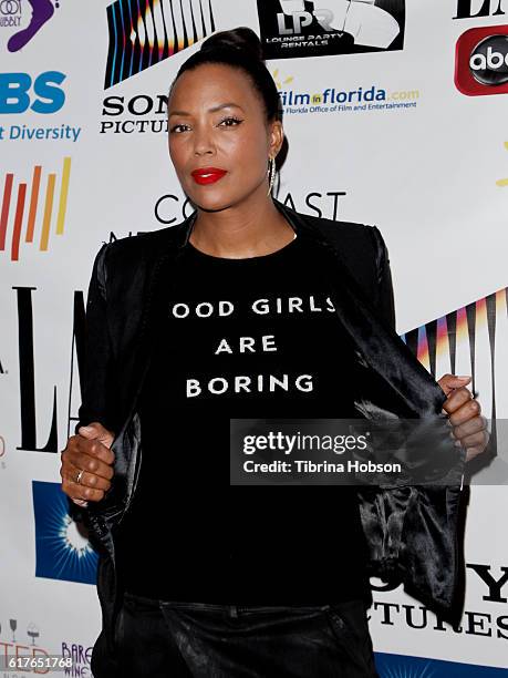 Aisha Tyler attends the 12th annual La Femme International Film Festival closing ceremony at The Los Angeles Theatre Center on October 23, 2016 in...