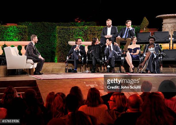 Host Chris Hardwick, actors Andrew Lincoln, Norman Reedus, Steven Yeun , Lauren Cohan, Danai Gurira and creator Robert Kirkman and showrunner Scott...