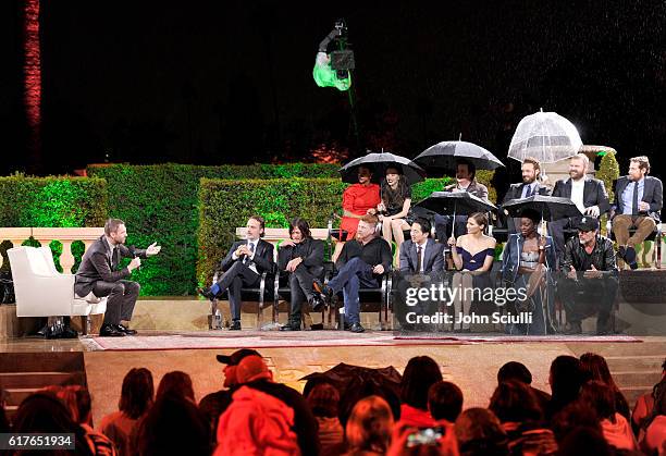 The cast and producers of 'The Walking Dead' speak onstage during AMC presents "Talking Dead Live" for the premiere of "The Walking Dead" at...