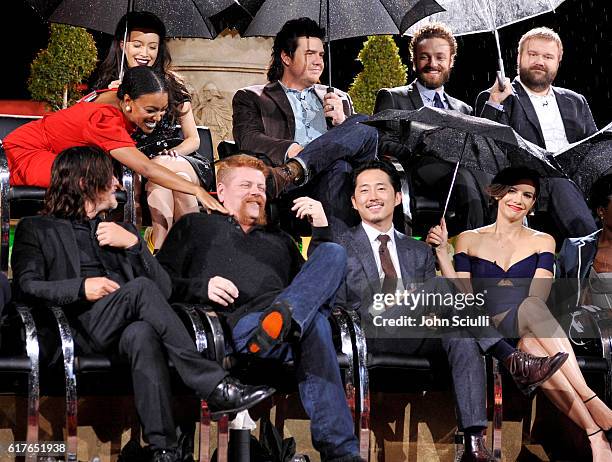 Actors Sonequa Martin, Alanna Masterson, Josh McDermitt, showrunner Scott Gimple, creator Robert Kirkman, Norman Reedus, Michael Cudlitz, Steven Yeun...