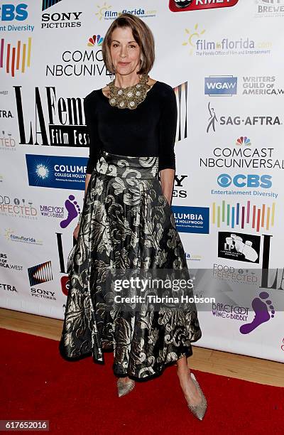 Wendie Malick attends the 12th annual La Femme International Film Festival closing ceremony at The Los Angeles Theatre Center on October 23, 2016 in...