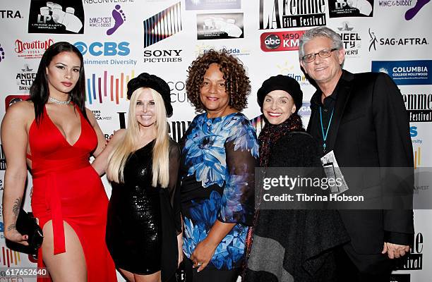 Harmony Santana, Susie Singer Carter, Romell Foster-Owens, Valerie Harper and Don Priess attend the 12th annual La Femme International Film Festival...