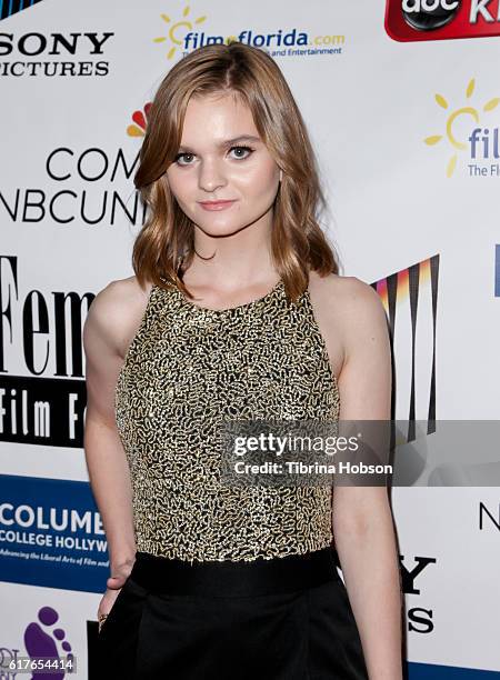 Kerris Dorsey attends the 12th annual La Femme International Film Festival closing ceremony at The Los Angeles Theatre Center on October 23, 2016 in...