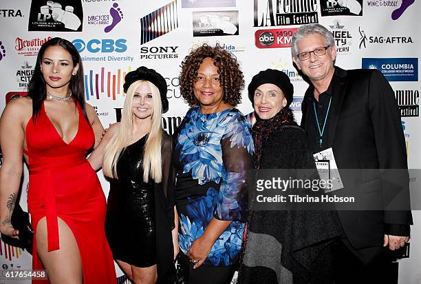 Harmony Santana, Susie Singer Carter, Romell Foster-Owens, Valerie Harper and Don Priess attend the 12th annual La Femme International Film Festival...