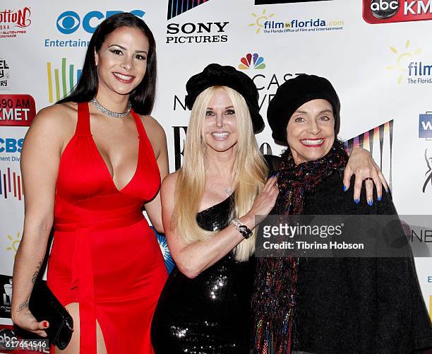 Harmony Santana, Susie Singer Carter and Valerie Harper attend the 12th annual La Femme International Film Festival closing ceremony at The Los...