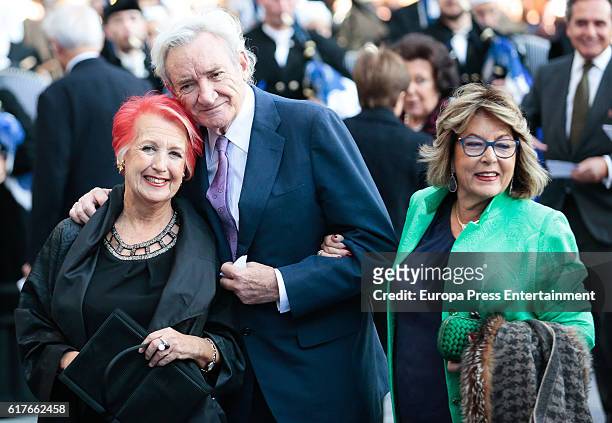 Rosa Maria Calaf, Luis del Olmo and Mercedes Gonzalez attend the Princesa de Asturias Awards 2016 ceremony at the Campoamor Theater on October 21,...