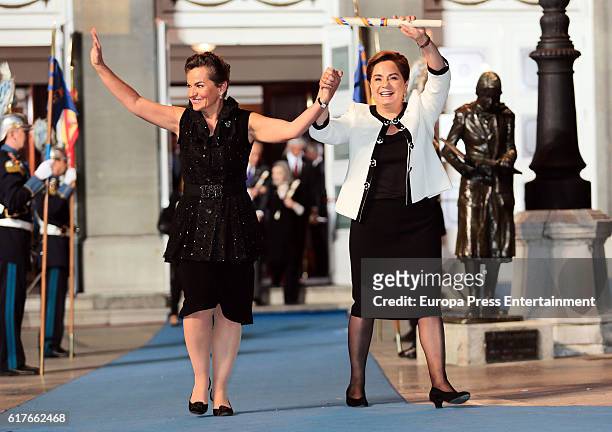 Patricia Espinosa and Christiana Figueres , Princess of Asturias Awards for International Cooperation 2016 attends the Princesa de Asturias Awards...