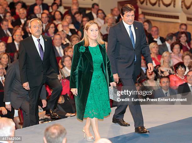 Javier Fernandez and Ana Pastor attend the Princesa de Asturias Awards 2016 ceremony at the Campoamor Theater on October 21, 2016 in Oviedo, Spain.