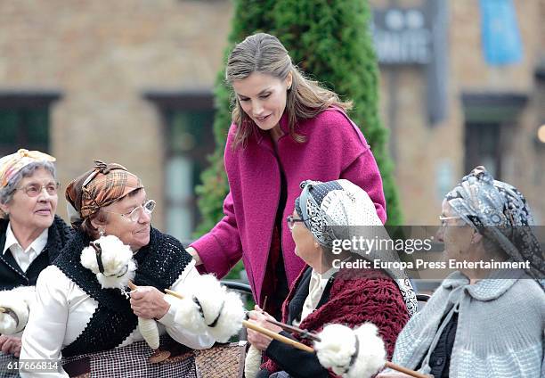 Queen Letizia of Spain visits Los Oscos Region on October 22, 2016 in Los Oscos, Spain. The region of Los Oscos was honoured as the 2016 Best...