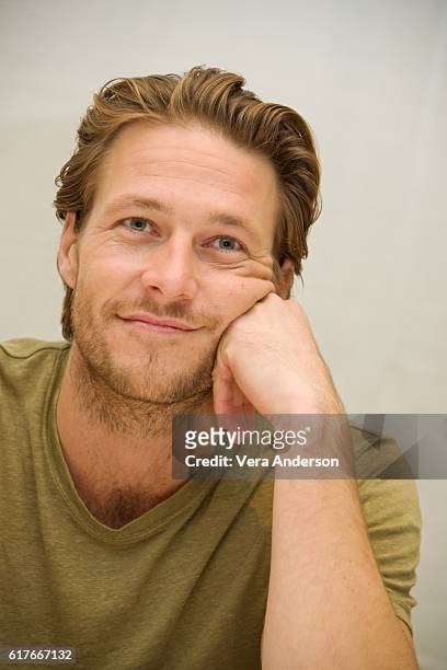 Luke Bracey at the "Hacksaw Ridge" Press Conference at the Four Seasons Hotel on October 22, 2016 in Beverly Hills, California.