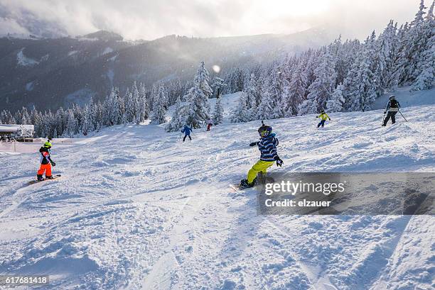 schmitten ski resort. - zell am see stock pictures, royalty-free photos & images