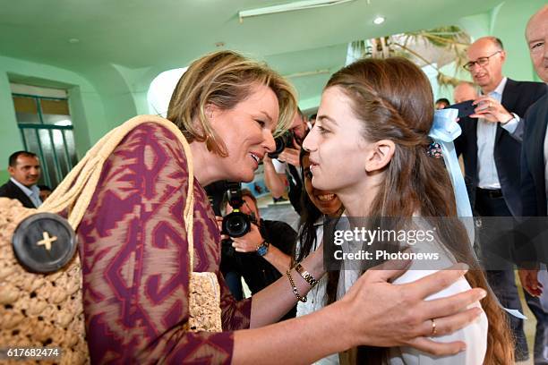 Humanitarian visit of Queen Mathilde to Jordan. Queen Mathilde pictured during her visit of the UNICEF Makani Center in Mafraq