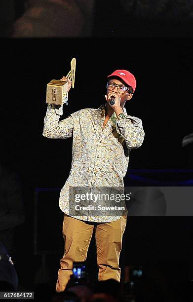 Emtee during the 2016 MTV Africa Music Awards at the Ticketpro Dome on October 22, 2016 in Johannesburg, South Africa. MTV Africa Music Awards is the...