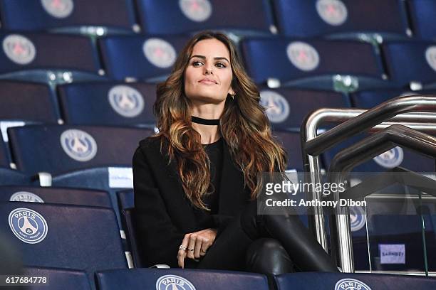 Izabel Goulart, girlfriend of Kevin Trapp of PSG during the Ligue 1 match between Paris Saint Germain and Marseille at Parc des Princes on October...