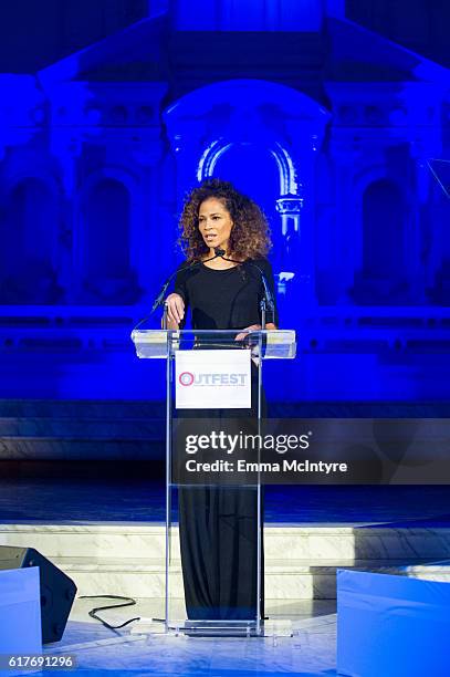 Actress Sherri Saum attends the 12th Annual Outfest Legacy Awards at Vibiana on October 23, 2016 in Los Angeles, California.