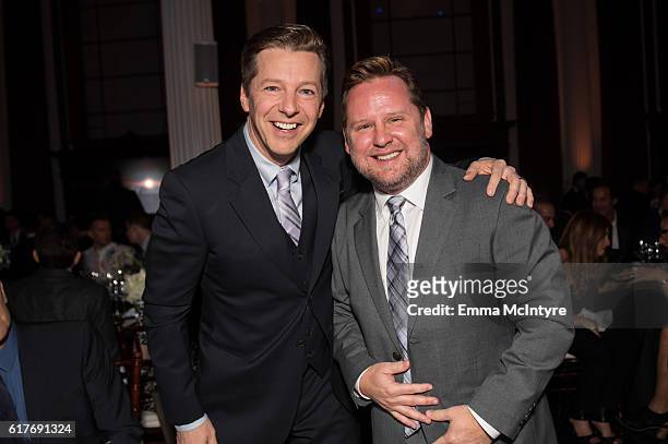Actor Sean Hayes and Scott Icenogle attend the 12th Annual Outfest Legacy Awards at Vibiana on October 23, 2016 in Los Angeles, California.