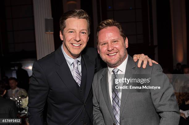 Actor Sean Hayes and Scott Icenogle attend the 12th Annual Outfest Legacy Awards at Vibiana on October 23, 2016 in Los Angeles, California.