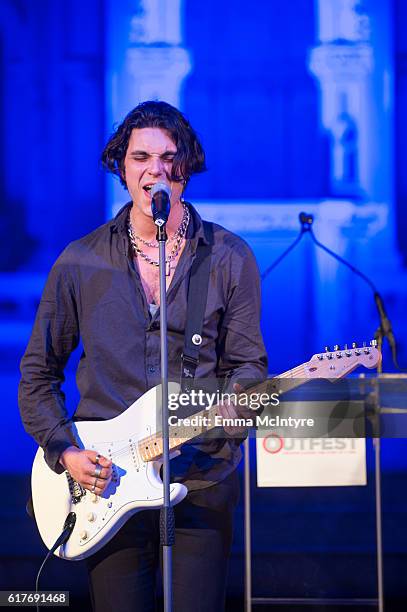 Singer/actor Samuel Larsen attends the 12th Annual Outfest Legacy Awards at Vibiana on October 23, 2016 in Los Angeles, California.