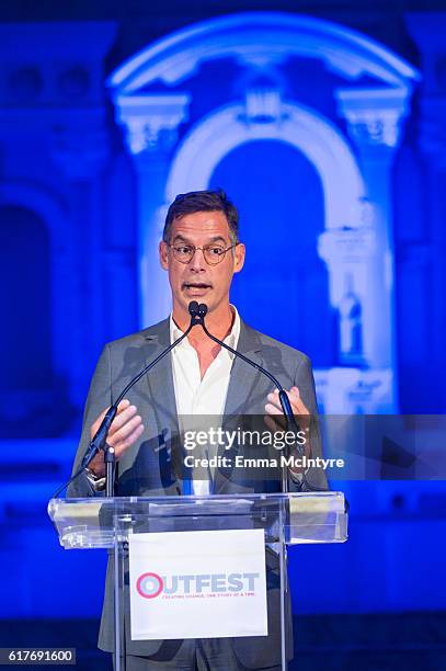 Freeform President Tom Ascheim speaks onstage at the 12th Annual Outfest Legacy Awards at Vibiana on October 23, 2016 in Los Angeles, California.