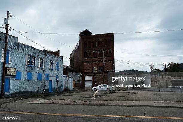 Abandoned buildings stand downtown on October 24, 2016 in East Liverpool, Ohio. East Liverpool, once prosperous from steel mills and a vibrant...