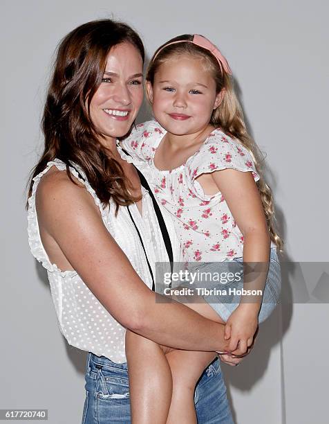 Kelly Overton and her daughter, Ever Morgan, attend the Elizabeth Glaser Pediatric AIDS Foundation's 27th annual 'A Time For Heroes' at Smashbox...