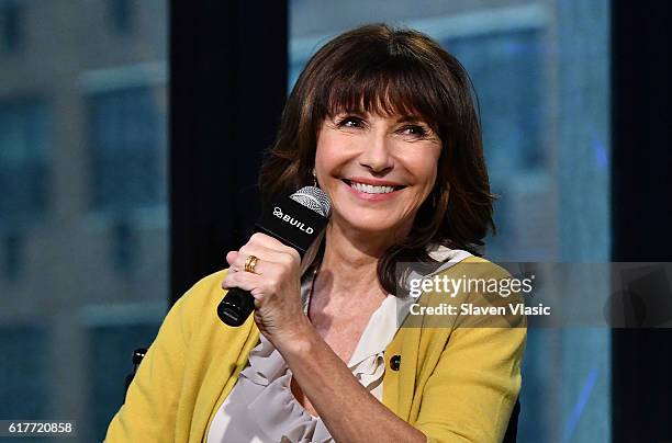 Mary Steenburgen discusses the FOX comedy "Last Man on Earth" at AOL BUILD at AOL HQ on October 24, 2016 in New York City.