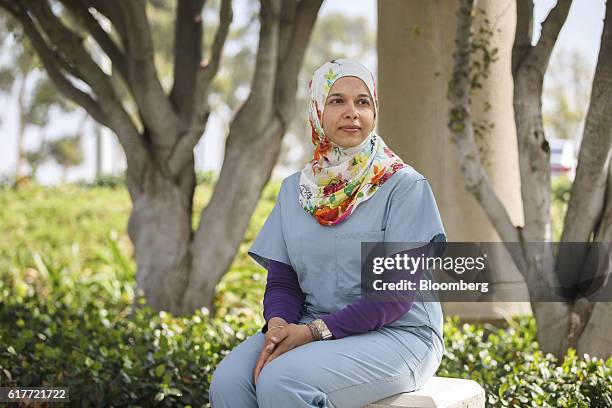 Dr. Dalia Nassman, an American born Muslim and resident of emergency medicine at Arrowhead Regional Medical Center, sits for a photograph in Colton,...