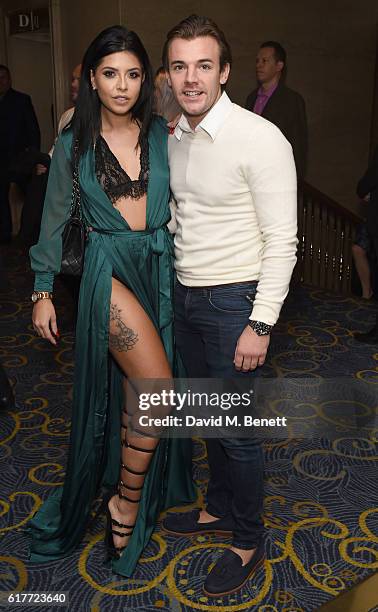 Cara de la Hoyde and Nathan Massey attend the Nordoff Robbins Boxing Dinner at the London Hilton Park Lane on October 24, 2016 in London, England.