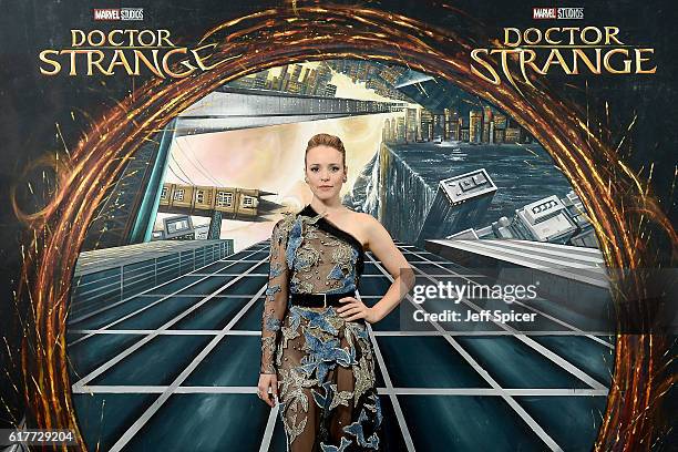 Rachel McAdams in front of the Doctor Strange inspired 3D Art at a fan screening, to celebrate the release of Marvel Studio's Doctor Strange at the...