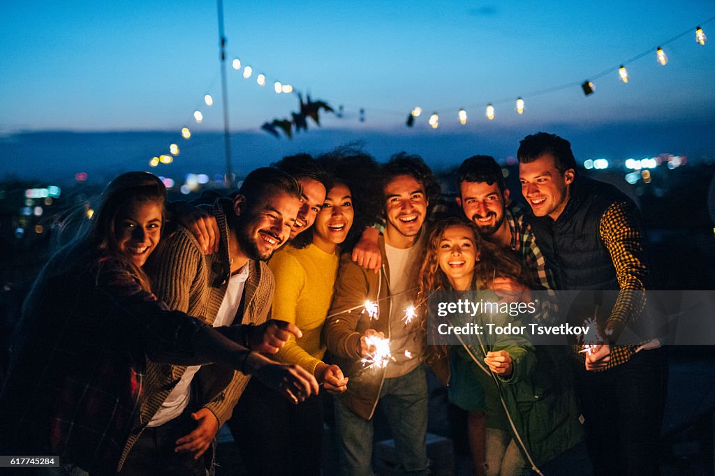 Celebratng on the roof