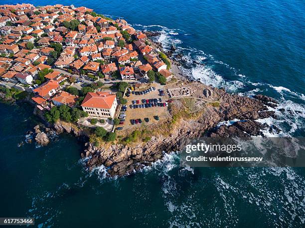 view from above of  sozopol, bulgaria - sozopol bulgaria stock pictures, royalty-free photos & images