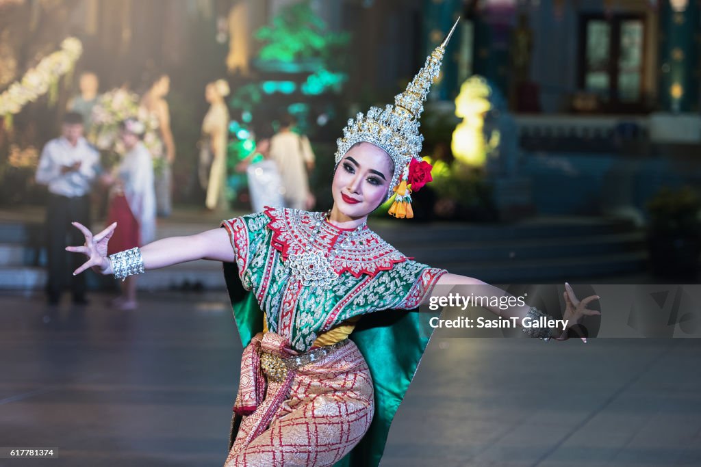 Khon is traditional dance drama art of Thai classical masked