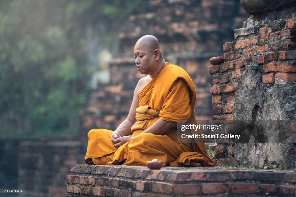 Buddhist monk meditation