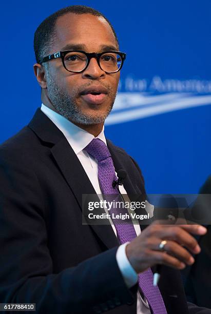 Jonathan Capehart moderates a discussion at the Center for American Progress event "Debbie Allen On Arts and Lived Experience: Race, Violence, And...