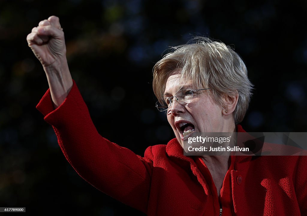 Hillary Clinton Is Joined By Maggie Hassan And Elizabeth Warren On Campaign Trail In NH