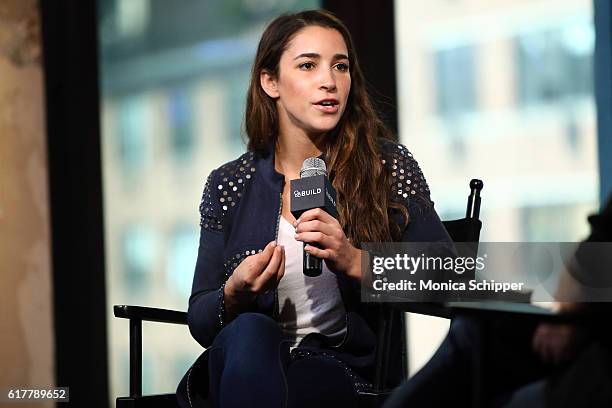 Olympic gymnast Aly Raisman speaks at The Build Series Presents Aly Raisman at AOL HQ on October 24, 2016 in New York City.