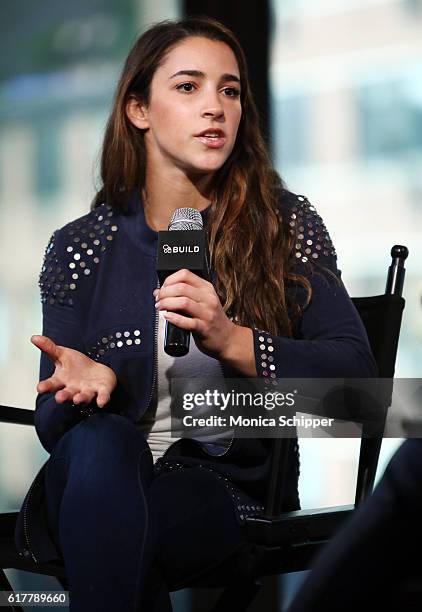 Olympic gymnast Aly Raisman speaks at The Build Series Presents Aly Raisman at AOL HQ on October 24, 2016 in New York City.